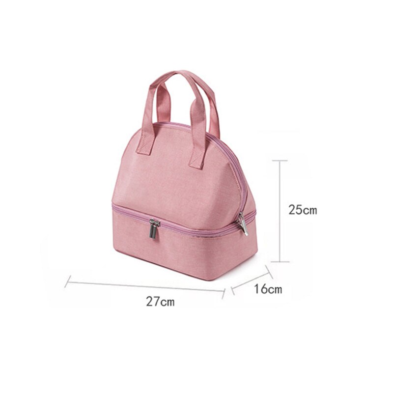Herbruikbare Thermische Geïsoleerde Tas Lekvrije Effen Kleur Lunch Tote Eenvoudige Grote Capaciteit Tote Voor Kinderen Volwassenen