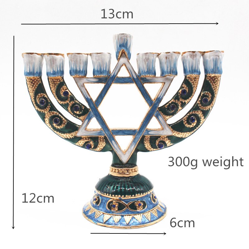 Menorah Kandelaar Hars Home Decoratie Chanoeka David Ster Joodse 9 Tak Kandelaar Judaica Religieuze Decor: Dark Gray