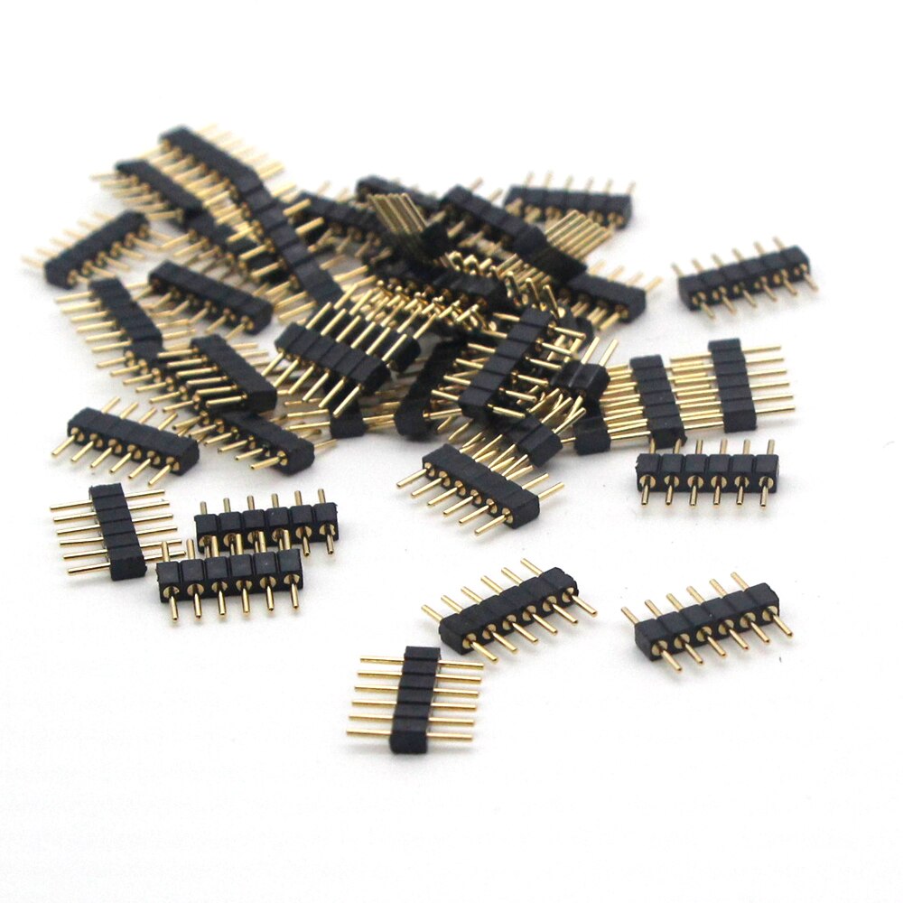 4 pin /5 pin /6 pin led kabel mandlig hunstik stik adapter ledning til 5050 3528 smd rgb rgbw rgb + cct led strip lys 5 pakke