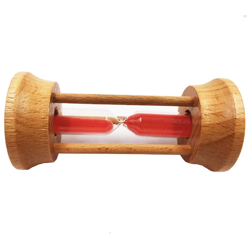 3 Minutes Wooden Frame Sandglass Red Sand Hourglass Inccurate Sand Timer 3 Minutes European Style Wooden Hourglass Red Sand