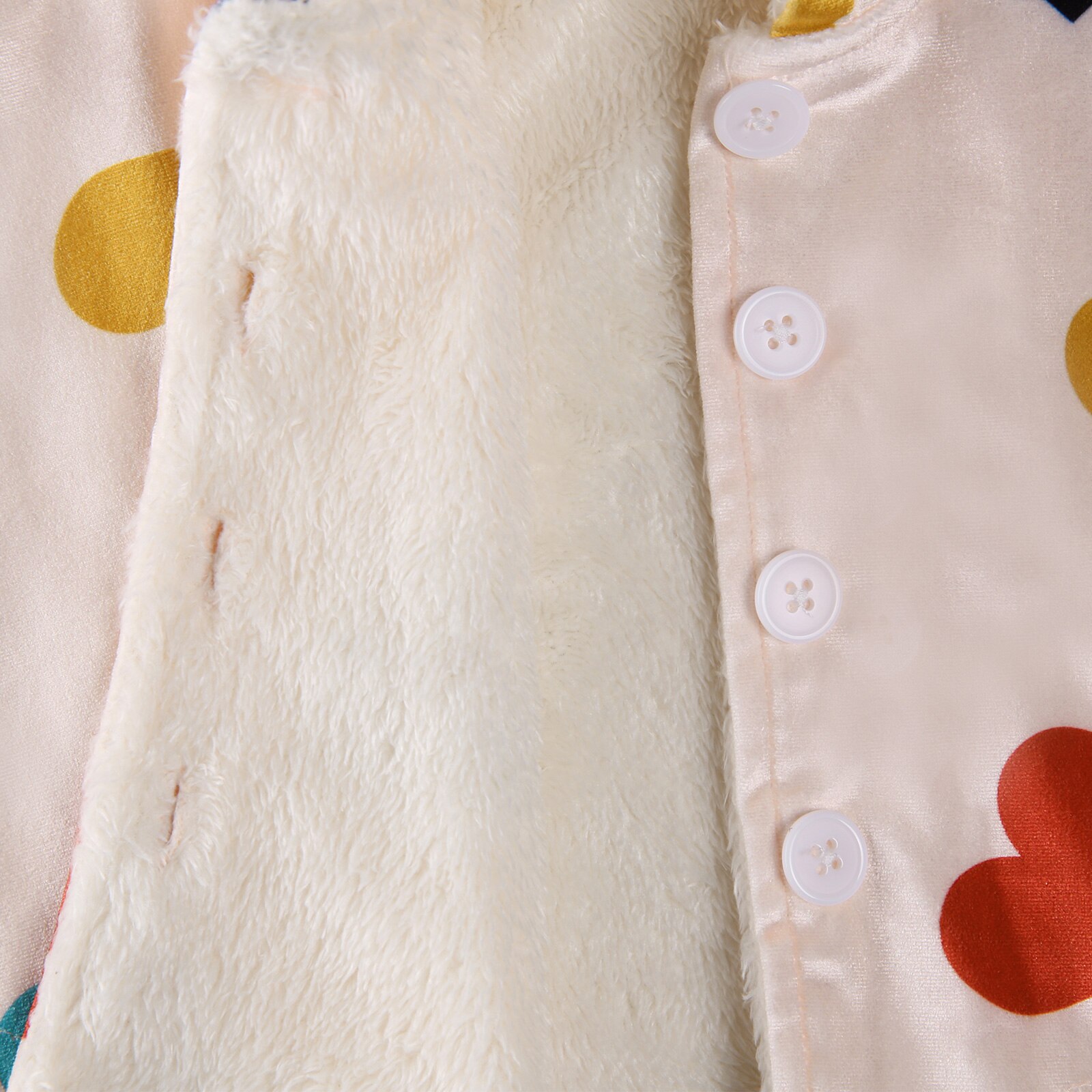 Pudcoco Autumn 0-24M Toddler Baby Girl Colorful Heart Print Hooded Cloak Single Breasted Inner Plush Long Sleeve Coat