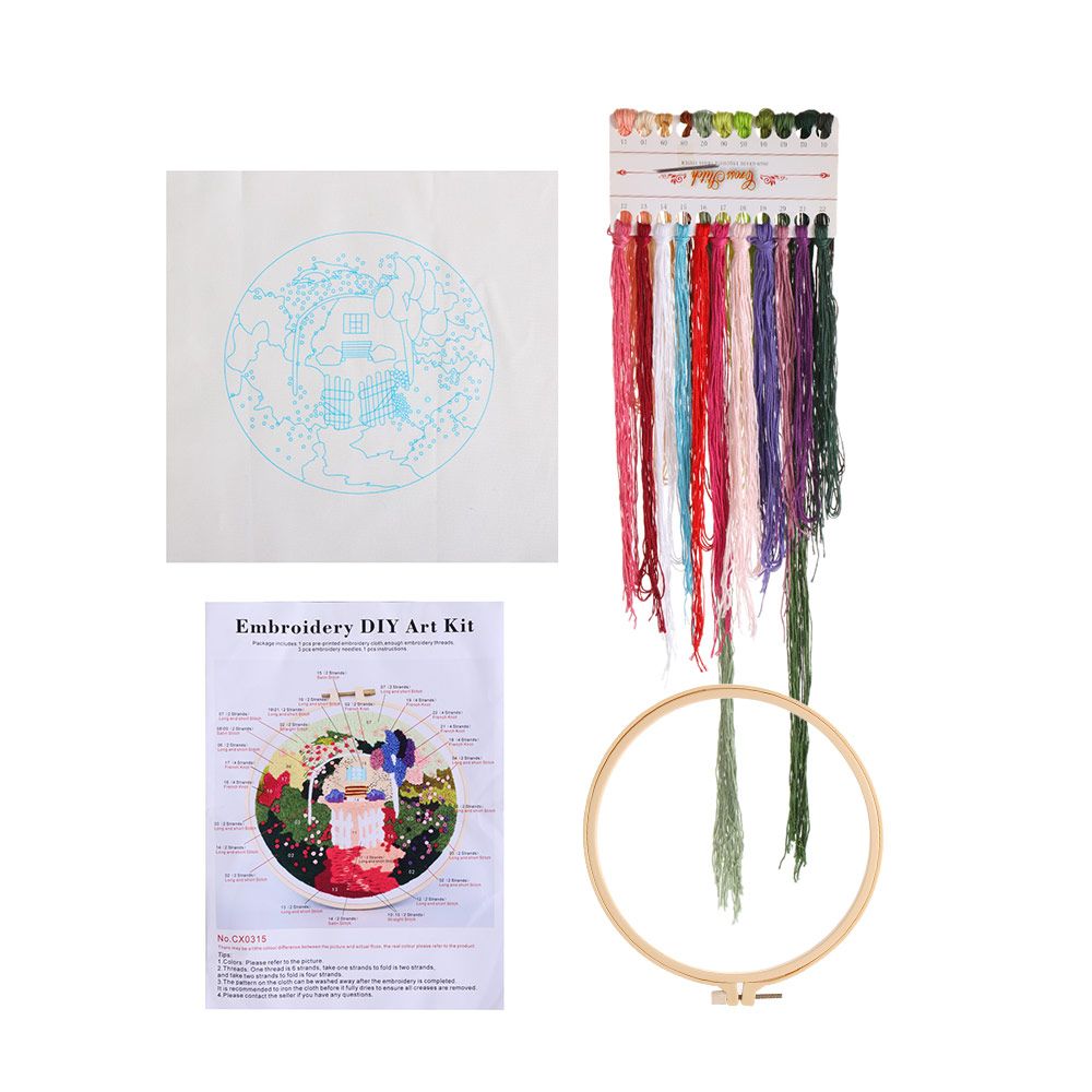 Beginner Landscape Artcraft Home Decor Embroidery Kit Hand Embroidery Embroidery Hoop Cross Stitch: 04