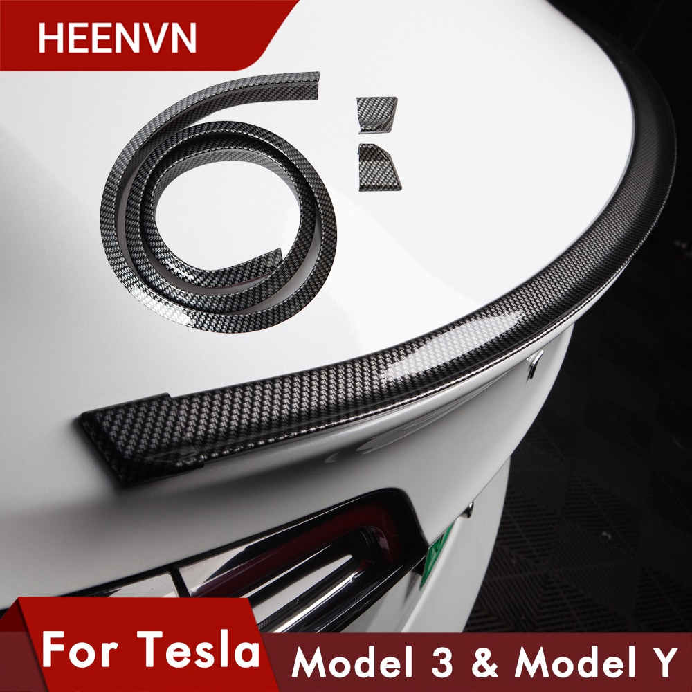 Heenvn Model3 Auto Staart Spoiler Voor Tesla Model 3 S X Y Accessoires Spoiler Carbon Fiber Rubber Vaste Vleugel universele Spoiler