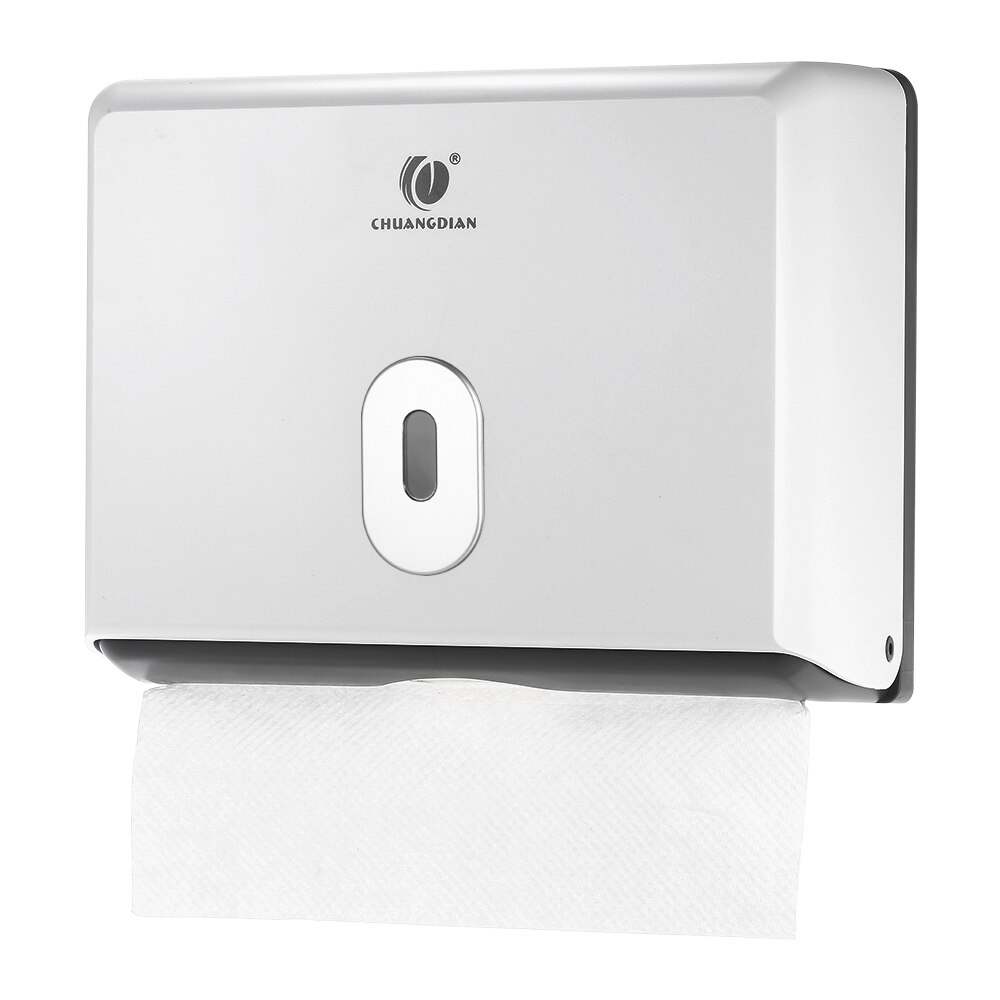 Wall Mounted Tissue Dispenser Kitchen Bathroom Paper Box Holder Multifold Paper Towel Dispenser Toilet Holder: White