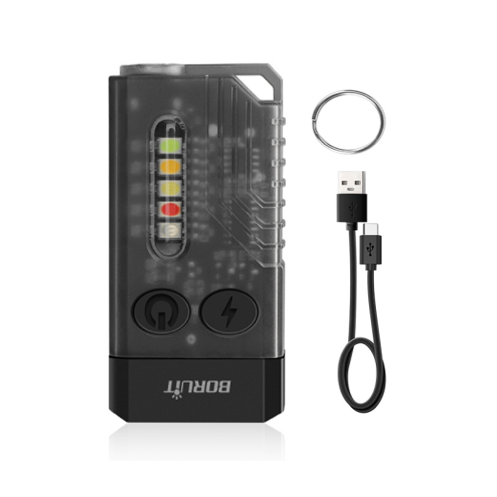 BORUiT V10 EDC llavero luz 1000 LM potente linterna LED tipo C lámpara Uv recargable Tiki pesca antorcha Camping linterna: Azul