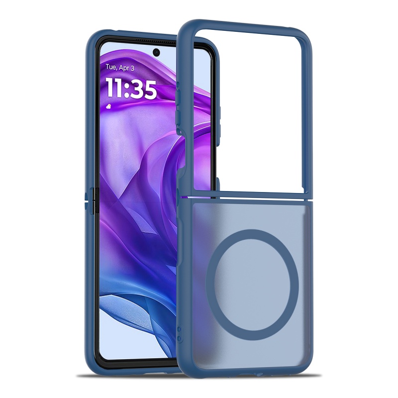 Magnetic Case For MOTO RAZR Pro Ultra Case For Magsafe Wireless Charging Matte Translucent Hard Armor Cover: Blue / Motorola Razr Ultra 2025