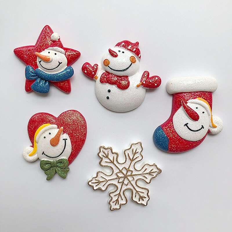 Aimants de réfrigérateur pour décoration de noël, accessoires en résine pour père noël, bricolage, ornements pour la maison,