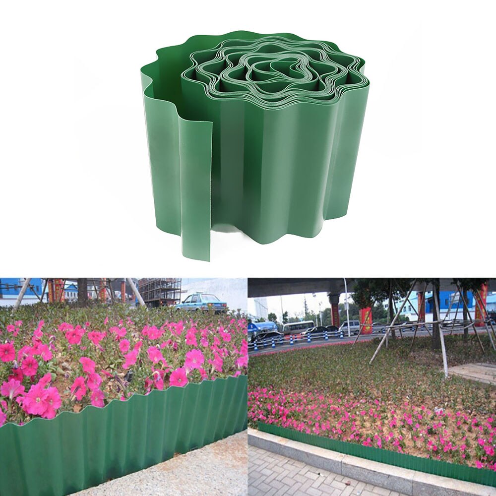 Flexible Plastic Garden Lawn Grass Edge Brown Edger Edging Border Wall Landscape Decorative Corrugated Plastic Fence: Default Title