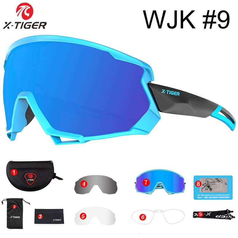 X-TIGER Wind Fietsen Glazen Voor Man Vrouwen Gepolariseerde Road Fiets Bril Mountain Mtb Bike Zonnebril Goggles Fietsen Eyewear: Colors 09