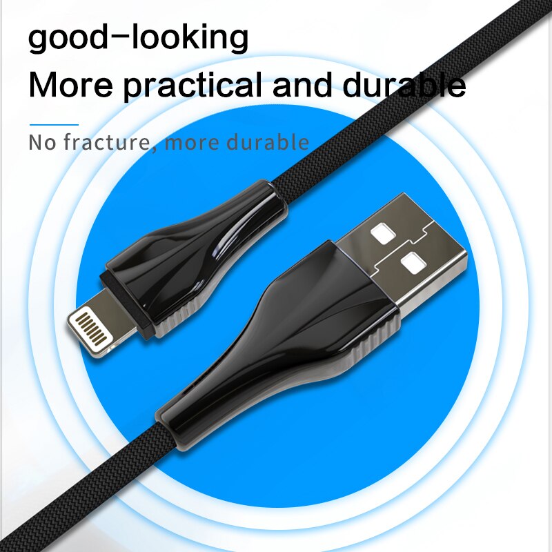 Kabel USB NOHON 3A trwałe szybkie ładowanie kable przewód ładowarki telefonu komórkowego dla iPhone 11 zawodowiec XS MAX XR X 8 7 6S plus linia danych
