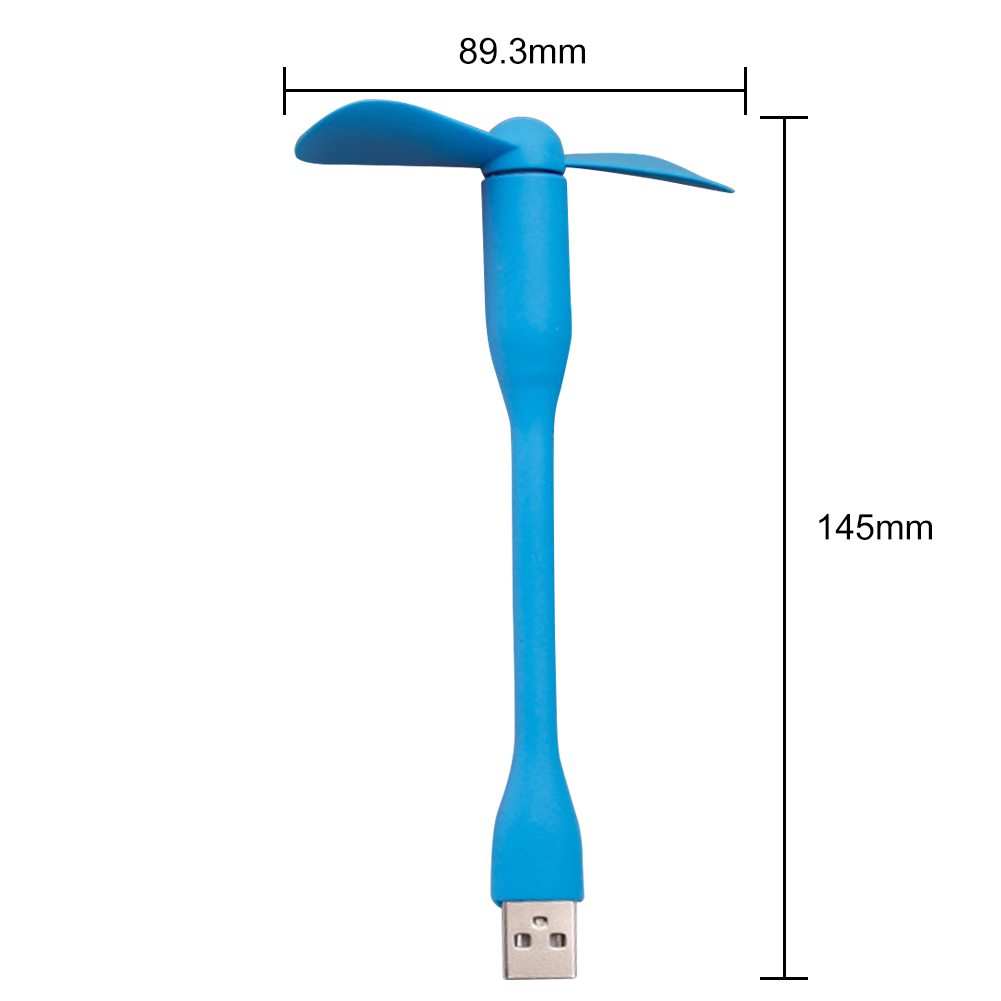 USB Small Fan Flexible Bendable Mini Fan For Power Bank Laptop PC Charger Portable Hand Cooling Fans For Computer Summer Gadgets: Blue