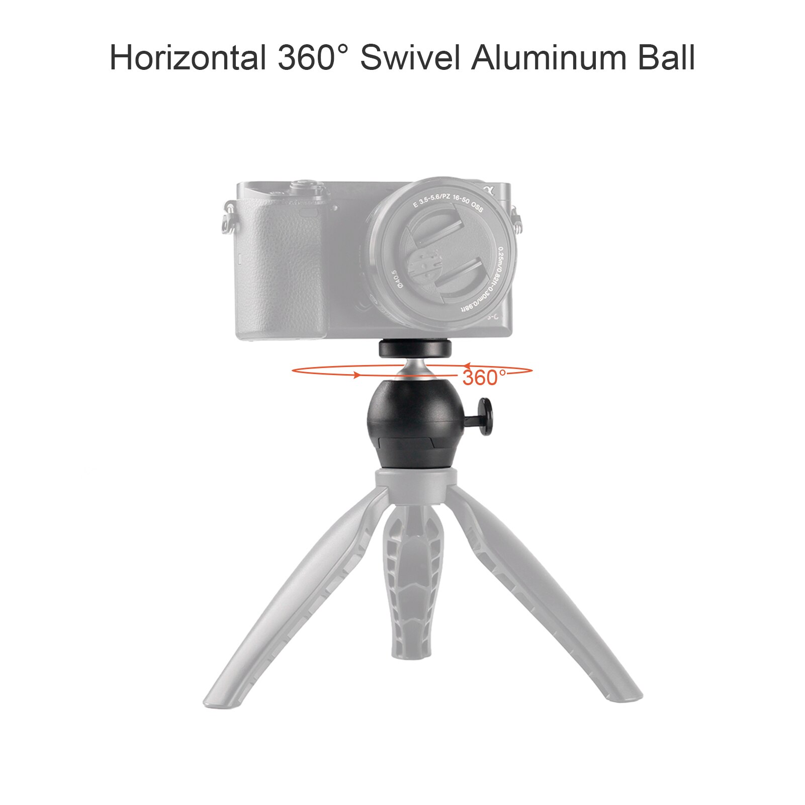 Ball Head Video Mini Camera Tripod Mount CNC Technology 360° Swivel with Universal 1/4-inch Interface Photography accessories