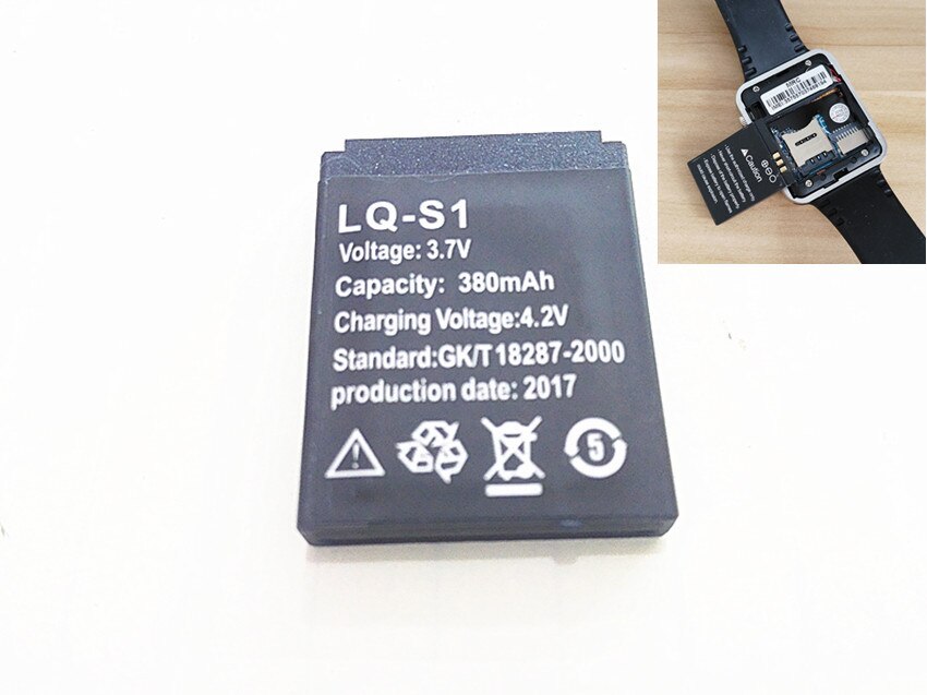 Originele Oplaadbare Li-Ion Batterij 3.7v 380mah Smart Horloge Batterij Vervangende Batterij Voor Slimme Horloge Dz09 A1 V8 x6