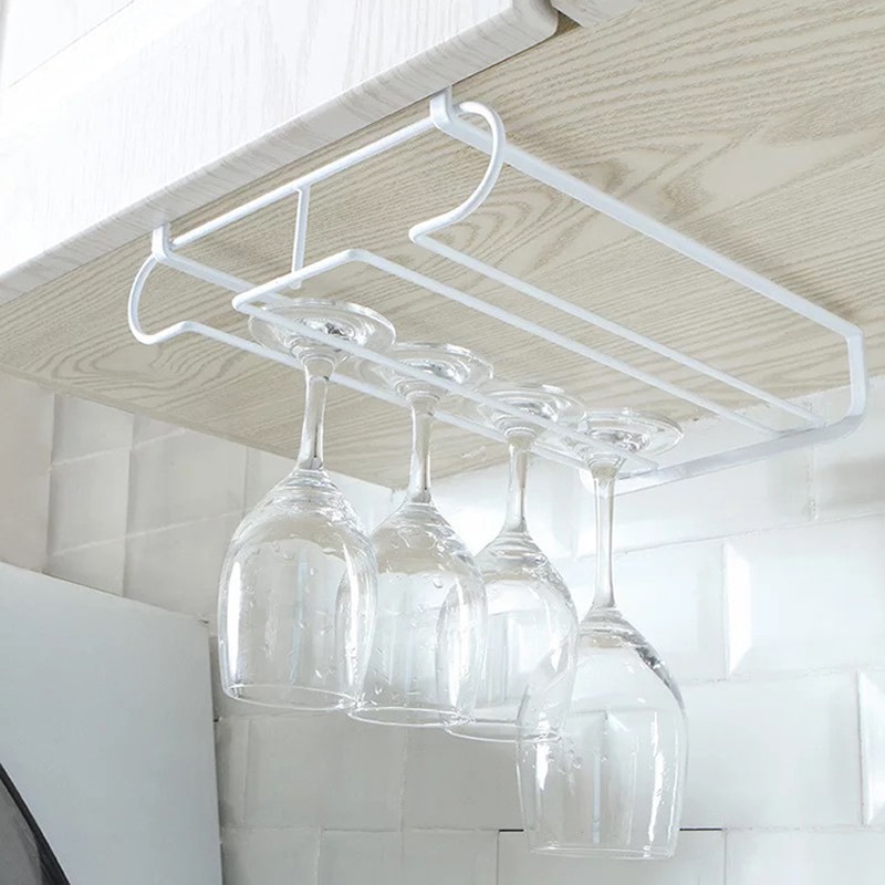 Porte-verres à vin Double en métal, étagère pour cuisine, Bar, rangement mural, rangement support de verre