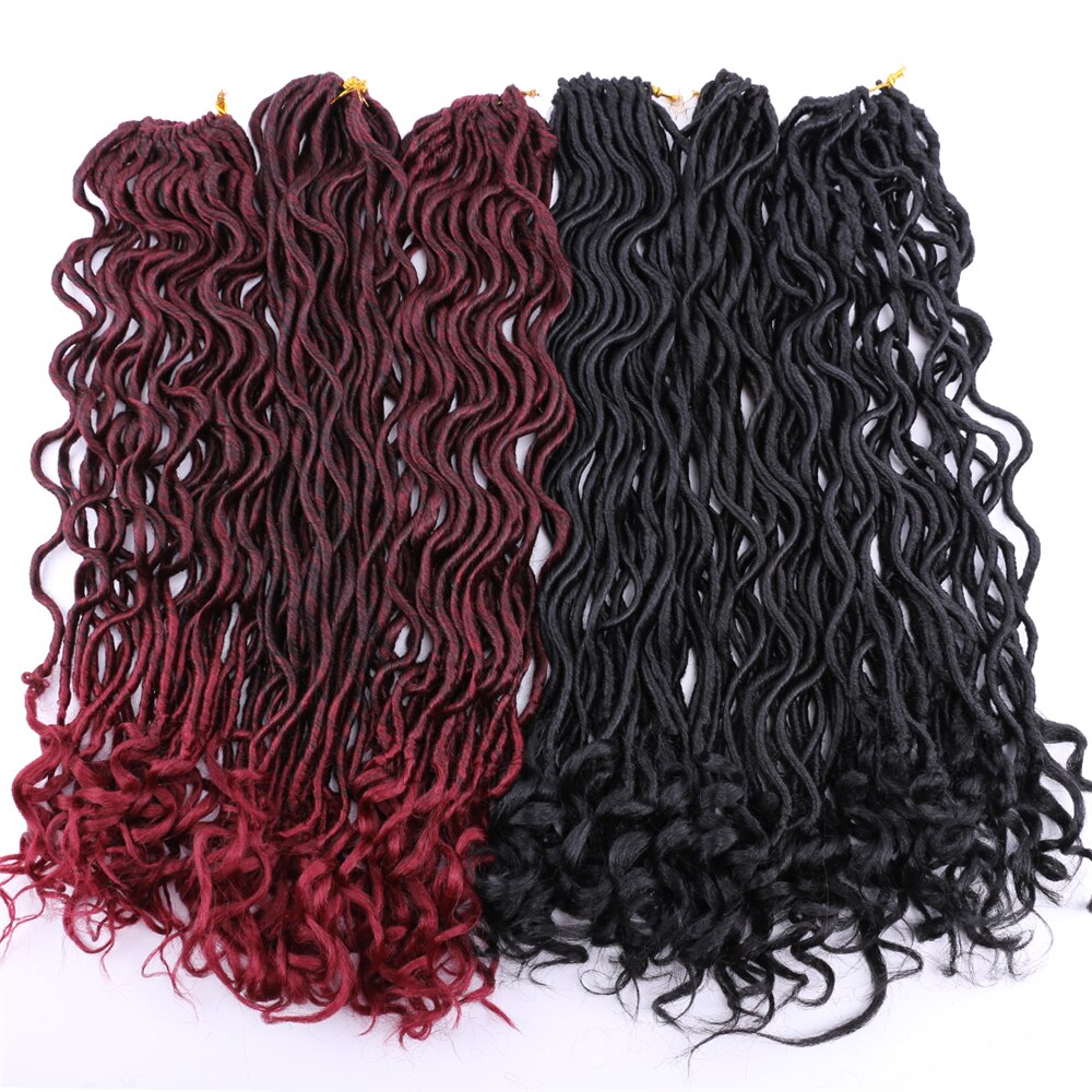 FSR 22 pulgadas diosa Faux Locs Crochet Hair Soft End trenzas naturales 24 Roots/Paquete de pelo trenzado sintético para mujeres