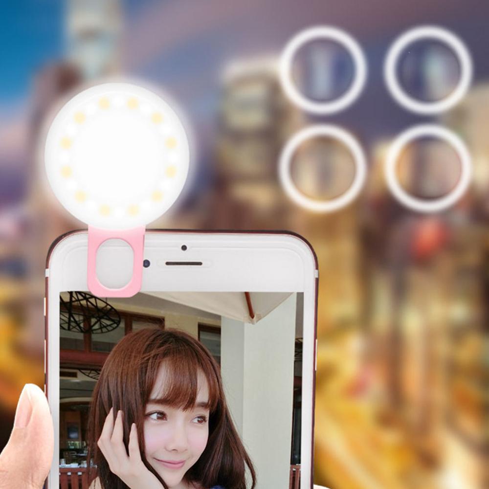 Mini Portable Clip-on Selfie Flash LED Mobile Phone Selfie Light for Night Makeup Enhancing Fill Light Self-timer Lamp