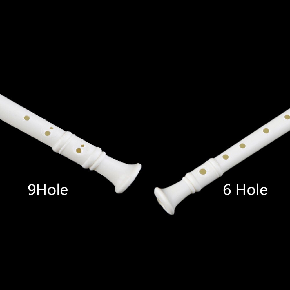 Portátil tamaño blanco ABS resina instrumento Musical grabador soprano largo flauta dedo para niños instrumento principiantes