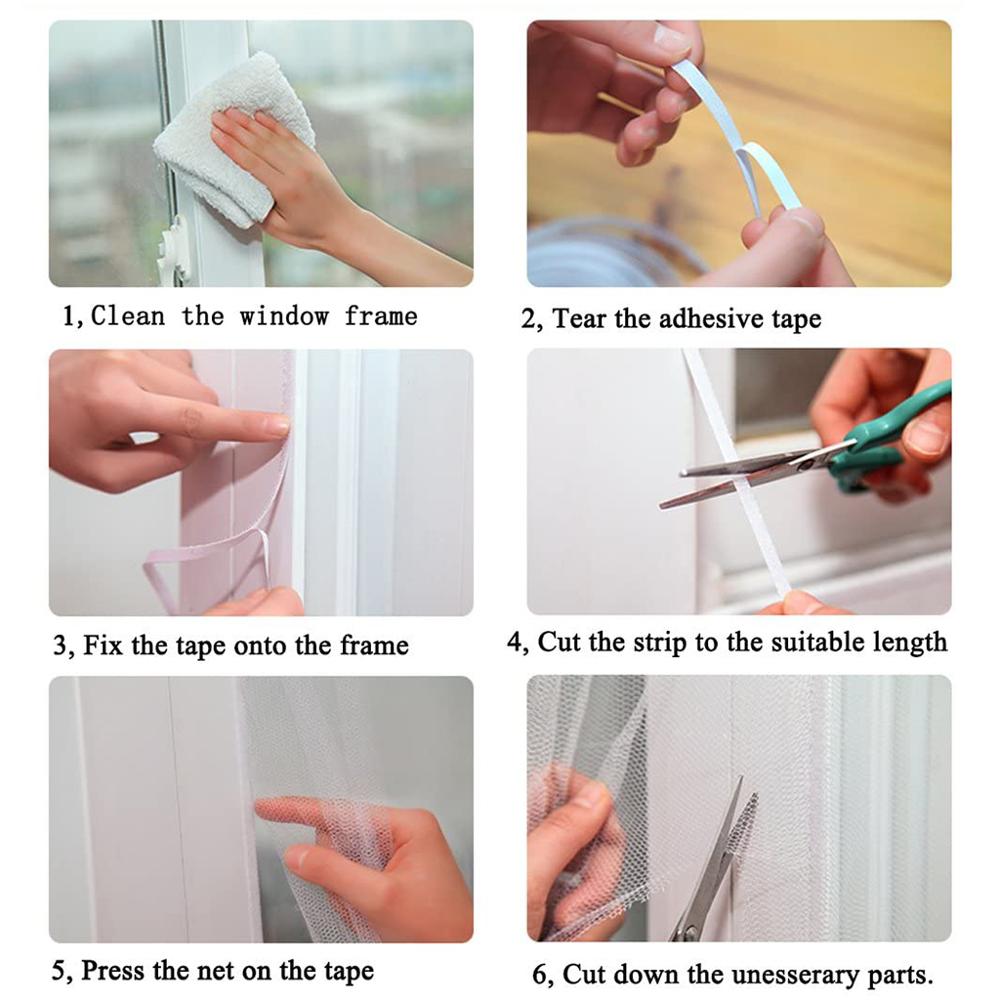 Self-adhesive Window Door Screen Netting Mesh Curtain Patch Repair Kits Anti Mosquito Fly Bug Net Mosquitoes Repellent Killer