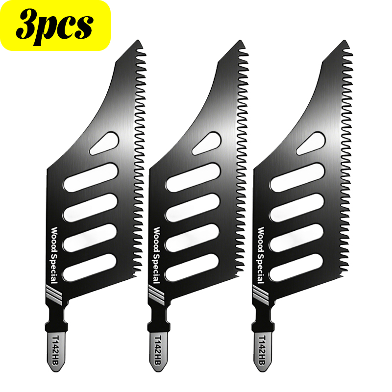 Cuchillas de corte al ras de madera, hoja de sierra de calar con vástago en T de acero al carbono, dientes gruesos reemplazables para herramientas de corte de espacios apretados de aluminio: Beige