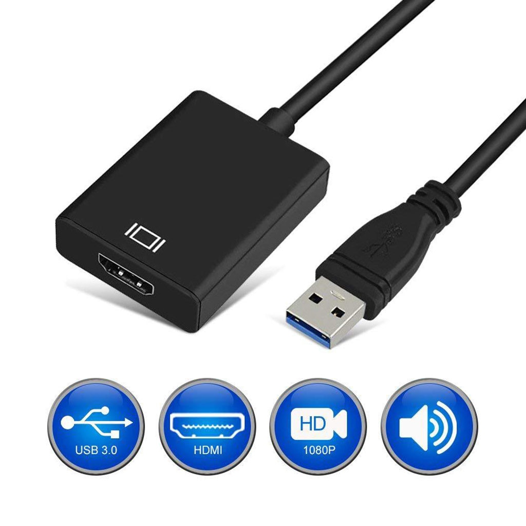 USB 3.0 to HDMI Adapter - HD 1080P Converter Cable - External Graphics Card for Windows Laptops