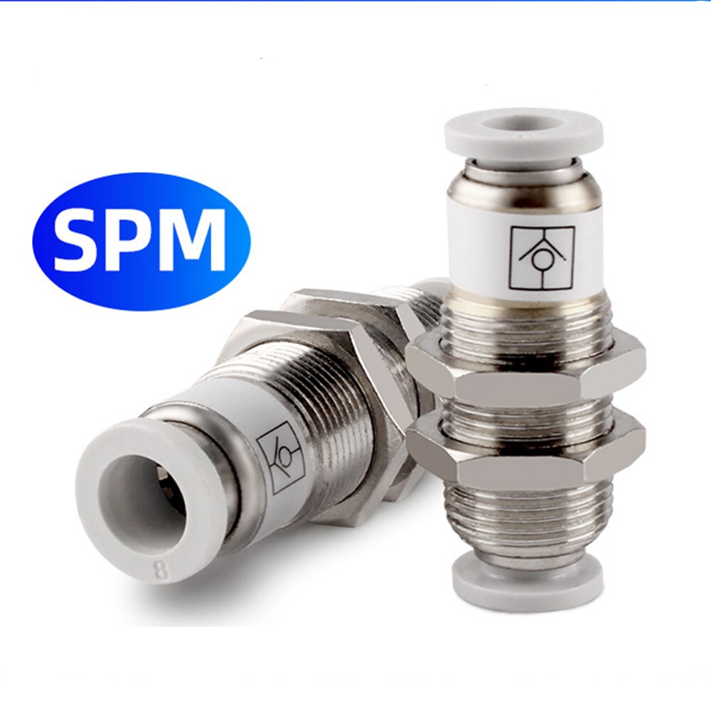 Pneumatic check valve hose straight pipe L-shaped partition SPU SPV SPM-4 6 8 10 12 air compressor quick air pipe plug connector