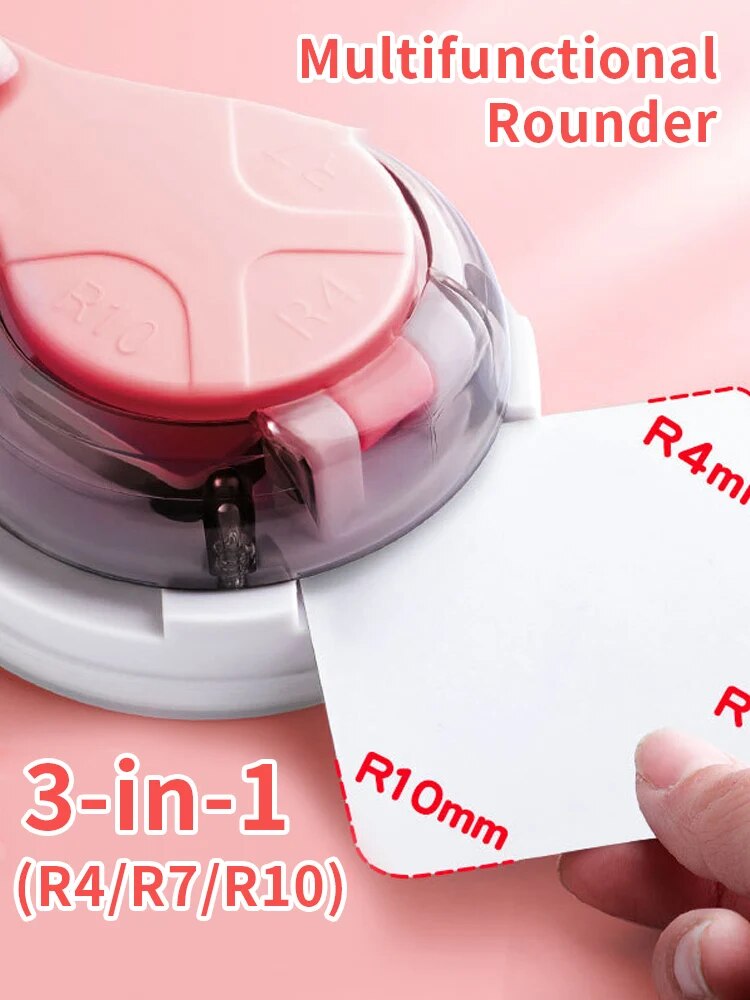 1PC 3-in-1 Multifunktionaler Eckenrunder R4/R7/R10 Fasenschneider Eckschneider Punkt Eckbesatz Handwerk Foto/Sammelalbum
