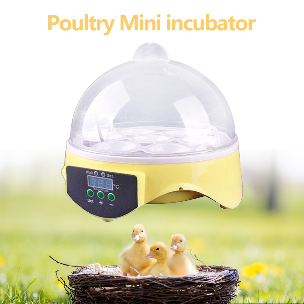 Mini 7 Egg Incubator poultry Hatchery Machine Automatic Brooder Digital Temperature Control Hatch For Chicken Duck Birds Quail