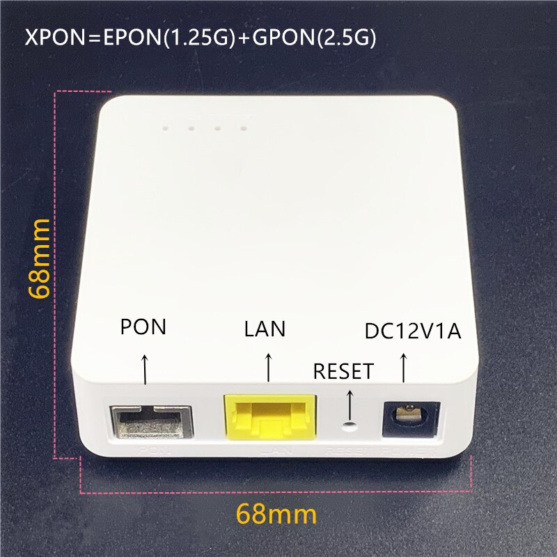 Minni onu 68mm xpon epon 1.25g/ gpon 2.5g g/epon onu ftth modem g/epon compatibele router engelse versie onu mini 68*68mm