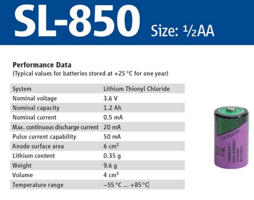 Jiaxinda nowy SL-850 SL850 SL-850-PT2 3.6 V 1/2AA 1200 mah bateria litowa akumulator litowo-jonowy nogi spoiny stóp PT2