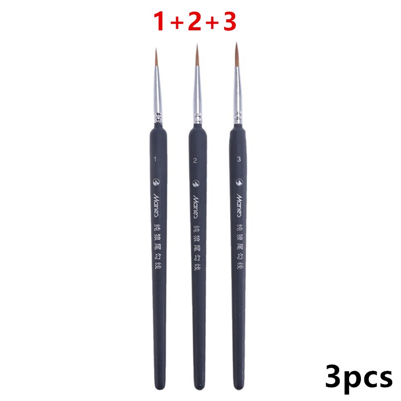 10Pcs/set Nylon Artist Paint Brush Watercolor Acrylic Wooden Handle Painting Brushes Art Supplies Stationery: H