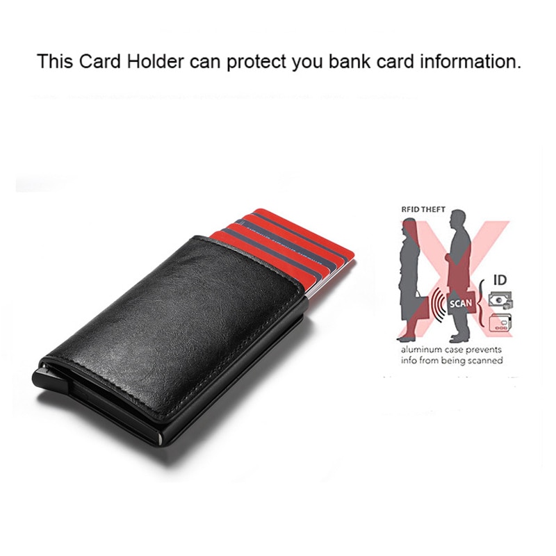 Zovyvol Veiligheid Smart Portemonnee Anti-Diefstal Mannen En Vrouwen Kaart Portemonnee Metalen Aluminium Solid Slim Kleine Korte Portemonnee cartera Mujer