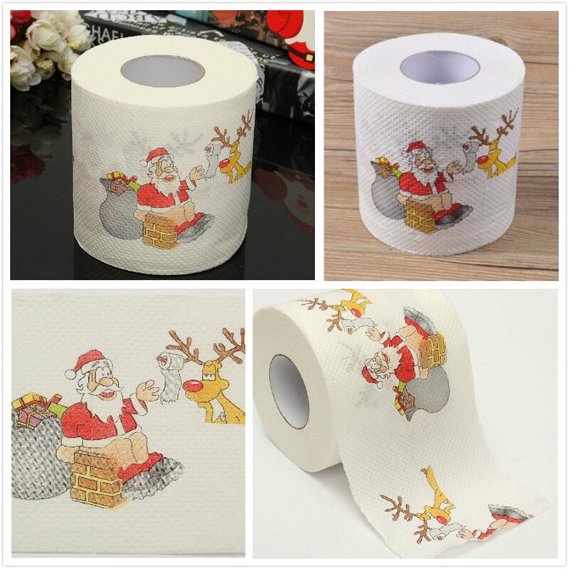 Papier toilette de noël père noël renne | Décorations festives de noël de nouvel an, Souvenirs décoratifs pour la maison,