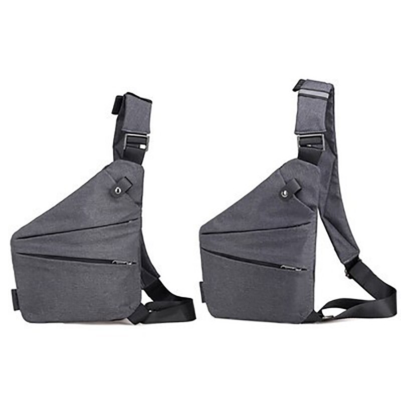 Menn anti-tyveri bagpack dame sling one shoulder bag gutt vanntett reise liten brystveske slim mini crossbody bag: Grå høyre skulder