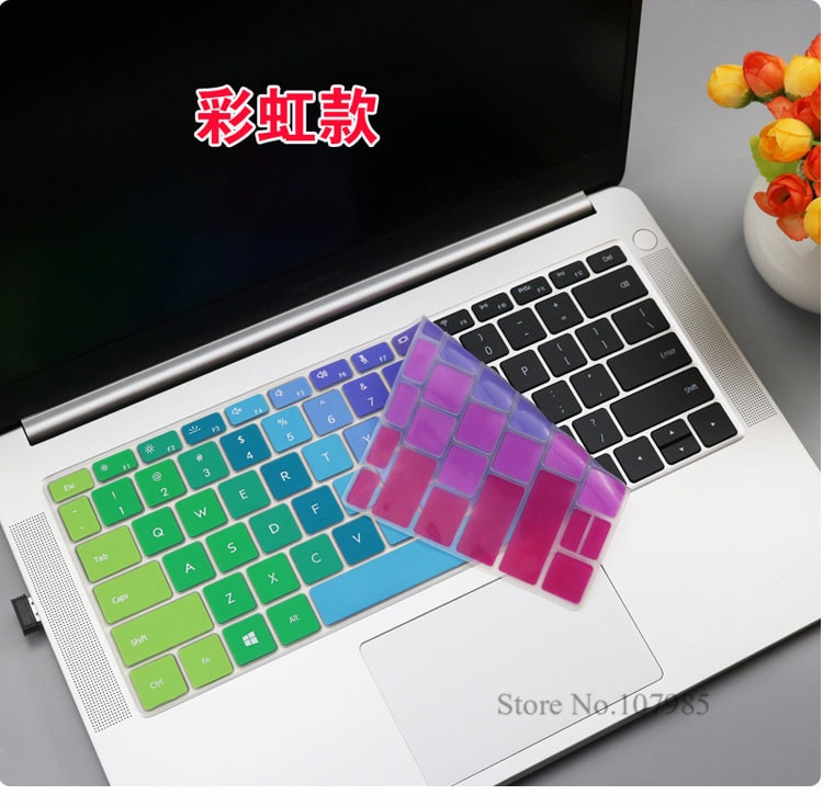 Vaskbart silikone laptop tastatur cover beskytter skin til huawei matebook  d 14 tommer (amd) notebook  d14 w50f w00d 14.0 & #39 ;& #39 ;