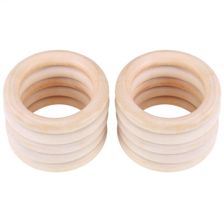 ESTINK 10 stücke 70mm Baby Zahnen Ringe DIY Handwerk Sicherheit Holz Armband Halskette Säuglings Natürlichen Holz Zahnen Ring Beißring spielzeug