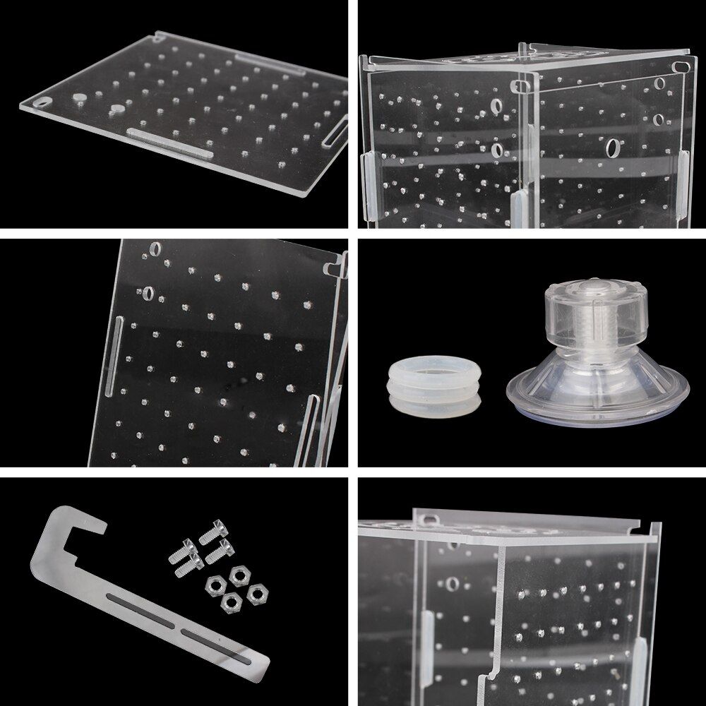 10X10X10CM Tropical Fish Breeding Box Fish Tank Aquarium Box Production Box Small Fish Isolation Net Aquarium Supplies