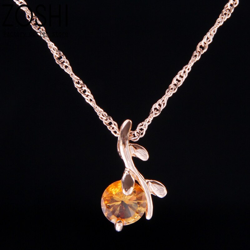 Neue Champagner Gold Farbe Kristall Kirsche Schmuck setzt Für Frauen Hochzeit Party Einstellbare Ring Schlüsselbein Kette Zweig Ohrringe