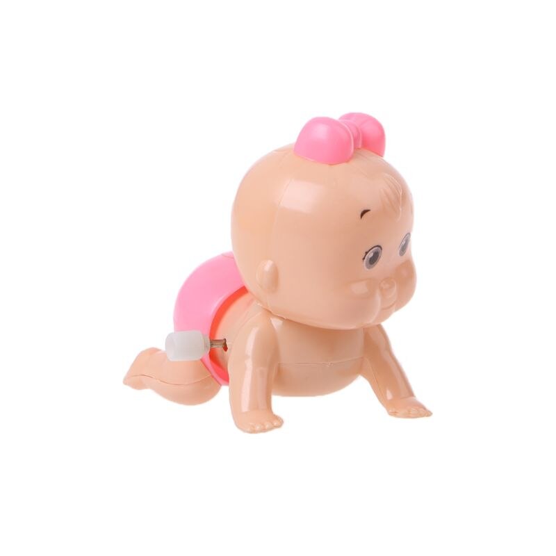 1pc pojke tjej krypande krypa urverk docka vind upp leksak för baby barn fest  l5yf
