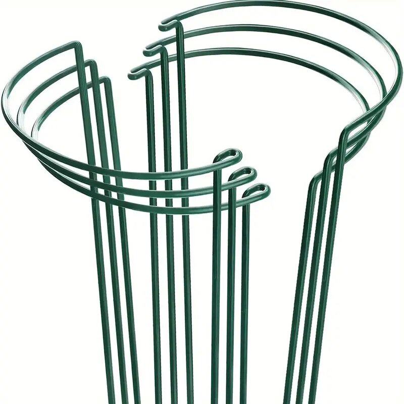Estacas de soporte para plantas de 6 uds, estacas de Metal semicirculares para plantas de jardín, jaulas y soportes de peonías para interiores, anillo de soporte para plantas verdes: Default Title