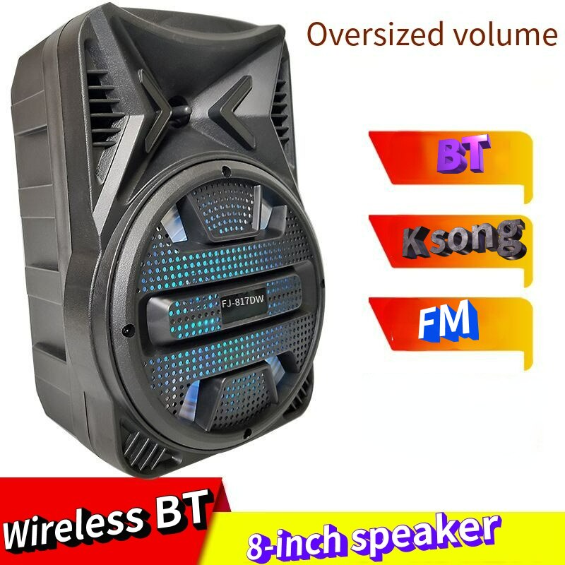 8 Inch Bass Speaker Draadloze Bluetooth-Compatibel Subwoofer Outdoor Kolom Music Player Sound Systeem Luidspreker Fm Radio