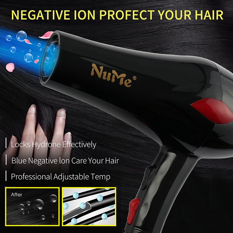High Power Electric Hair Dryer Salon 3 Speed 2 Heat Hairdressing Household Blow 2000W Salon Blow Dryer US EU Plug