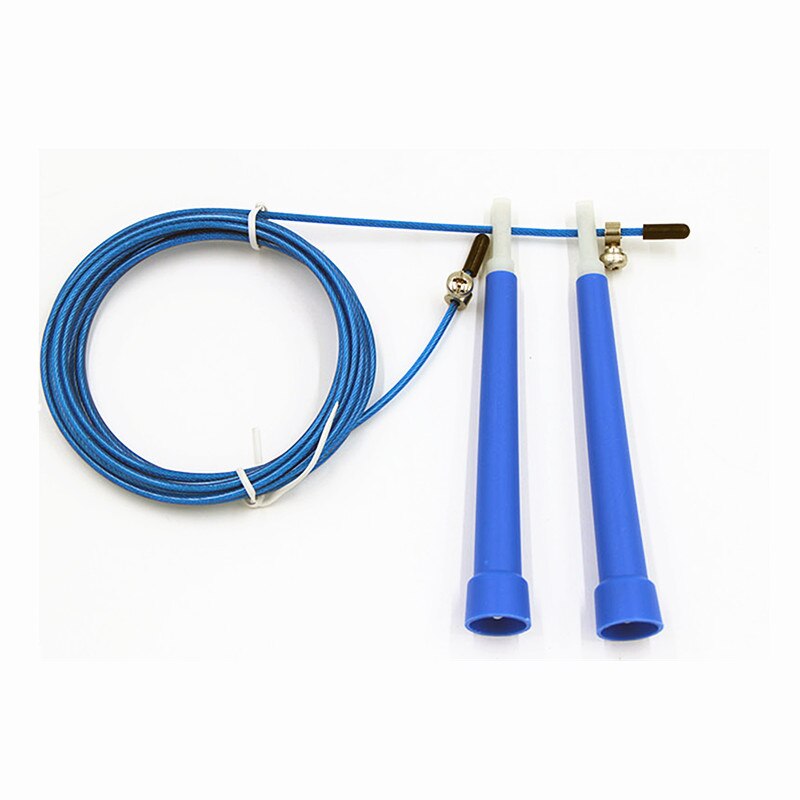 1Pc 3M Springtouwen Kabel Staal Verstelbare Snelle Speed Abs Handvat Springtouwen Training Sport Oefeningen Apparatuur Skipping touw: 1PC Blue