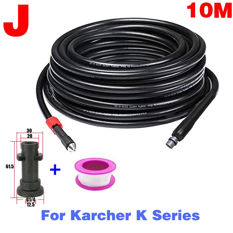 Tuyau de nettoyage de canalisations de furet de ROUE, tuyau d&#39;évacuation d&#39;eau pour Karcher Bosch Nilfisk Parkside, accessoires de lavage: J