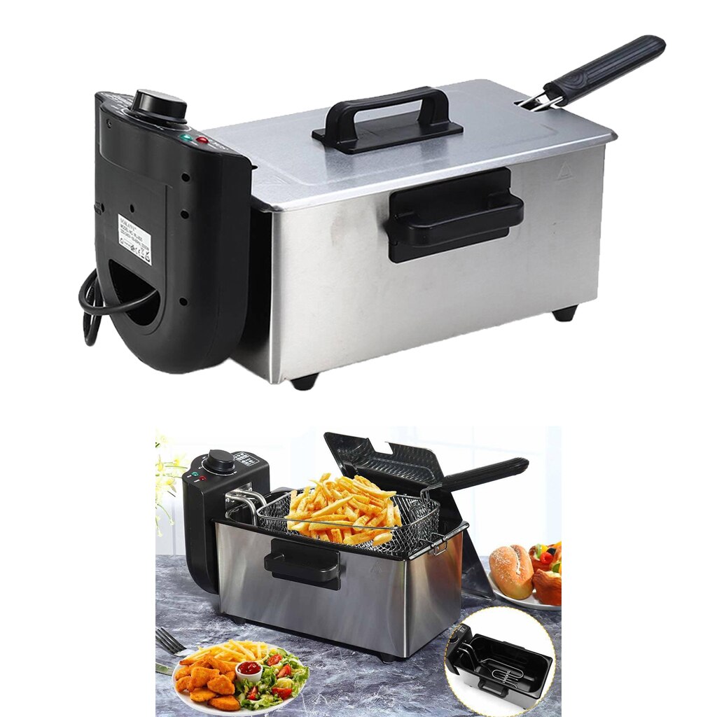 2000 Watt Stainless Steel Triple Basket Electric Deep Fryer