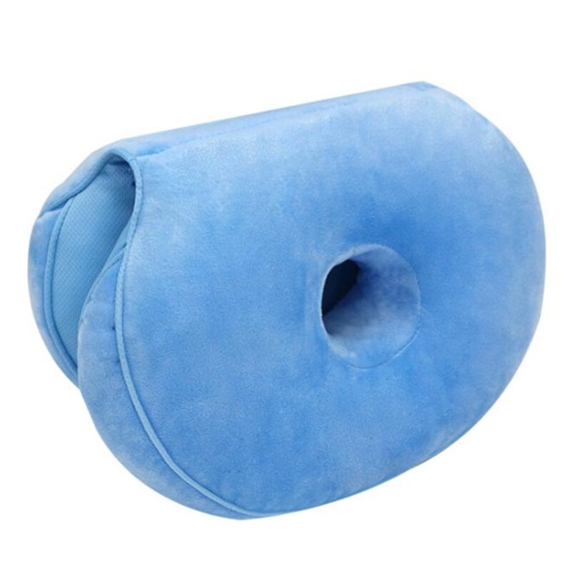 Double Comfort Cushion Plush Lift Hips Up Seat Cushion Folding Pillow Can Be Stored Pressure Relief Fits: blue