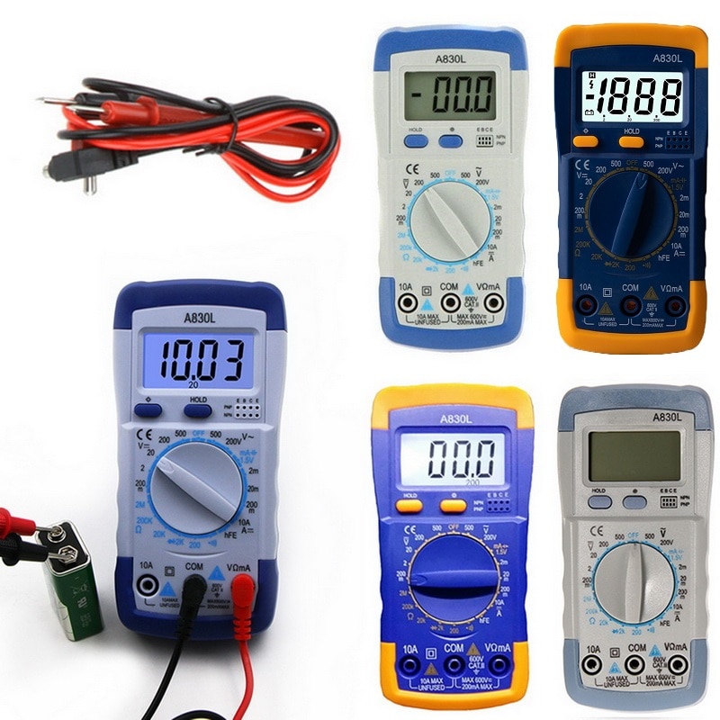 A830L LCD Digital Multimeter DC Voltage Diode Freguency Multitester Current Tester Luminous Display with Buzzer Function