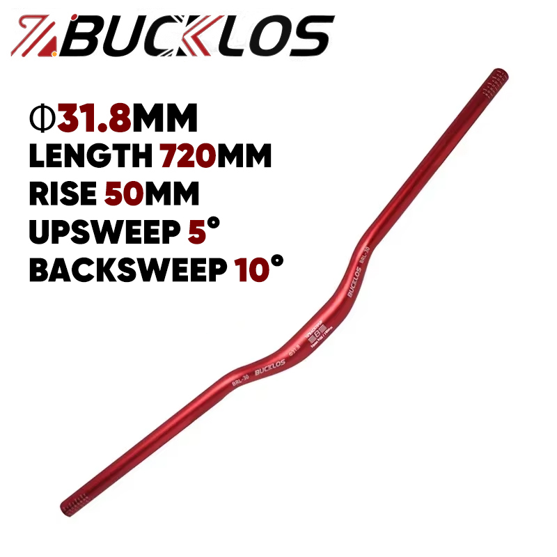 BUCKLOS kierownica roweru górskiego 31.8mm 25.4mm kierownica rowerowa 620/660/720/780mm kierownica MTB ze stopu aluminium części rowerowe: Jasno szary