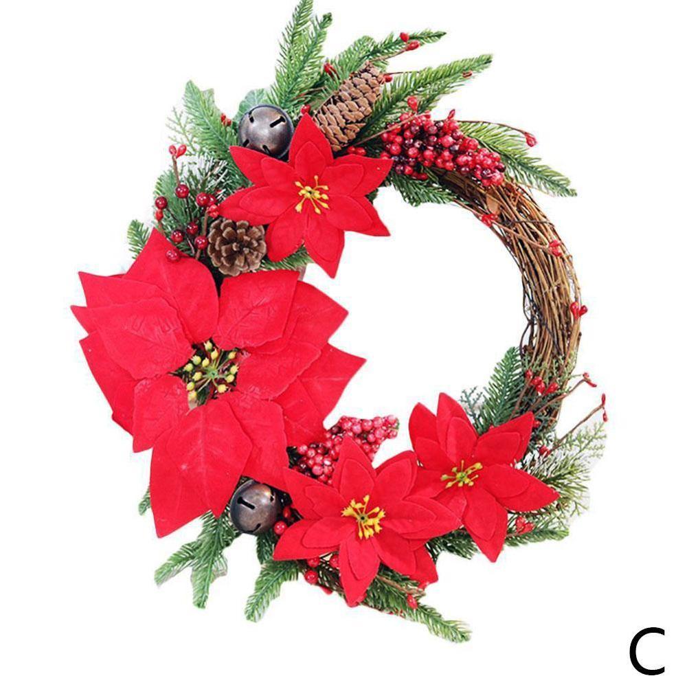 Guirnaldas navideñas artificiales para puerta, suministros decorativos para puerta, decoración colgante para fiestas y Navidad, F2S2: C