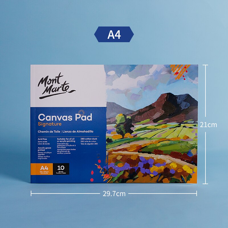 A5/A4/A3 Oil Painting Canvas Pad 10Pcs Triple Primed Cotton Blank Fabric For Practicing Techniques Oils Acrylic Drawing Supplies: A4