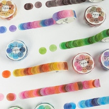JESJELIU 14*14mm bonbon dur point couleur Washi journalerie écriture Washi ruban déco étiquette rubans de masquage faciles à déchirer